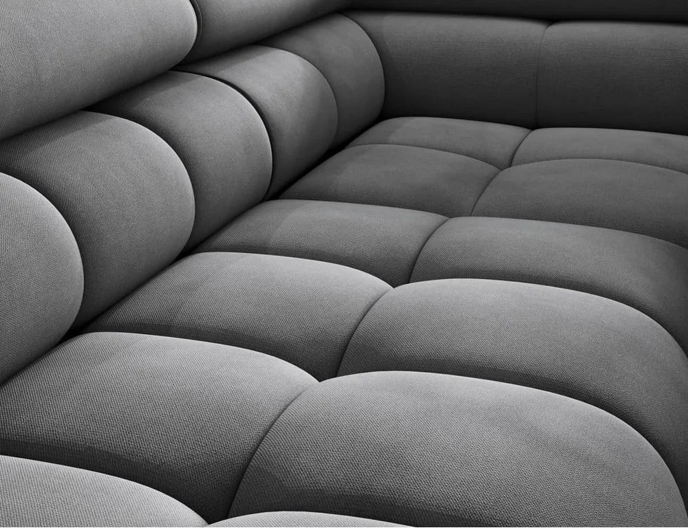 Тъмносив кадифен разтегателен ъглов диван с място за съхранение (десен ъгъл L форма) Ferucce – ELTAP