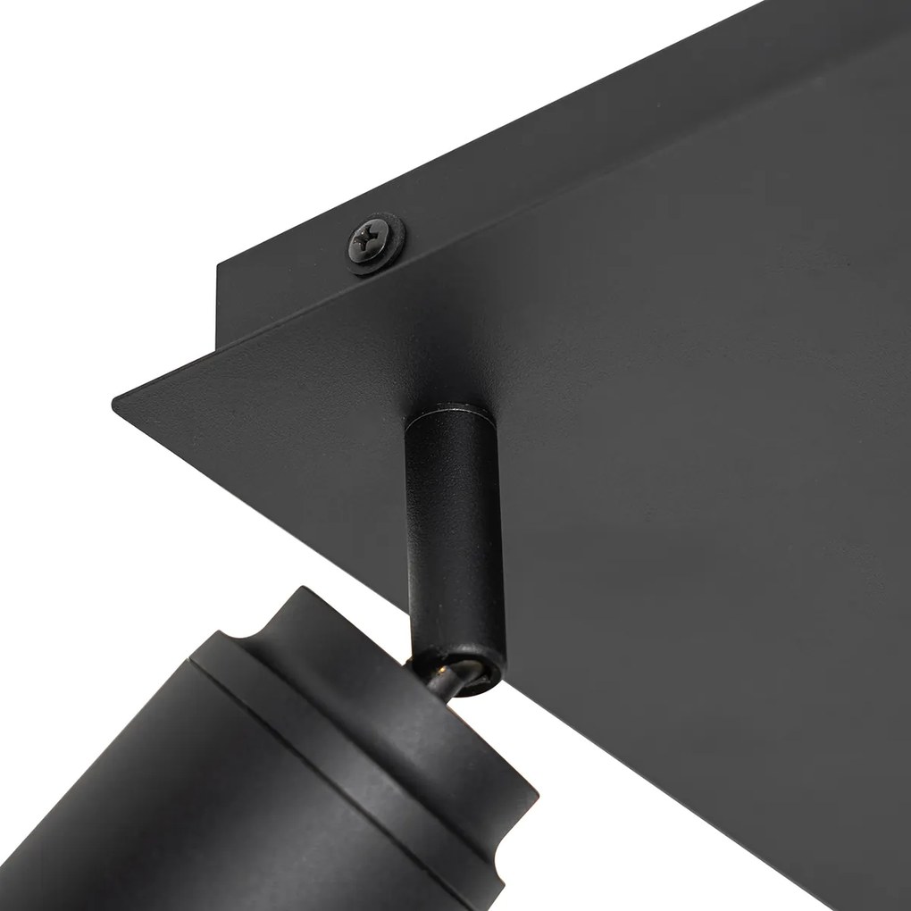 Интелигентен баня прожектор черен квадратен IP44 с 3 Wifi GU10 - Ducha