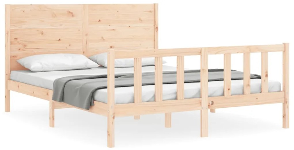 3192756 vidaXL Рамка за легло с табла 5FT King Size масивно дърво