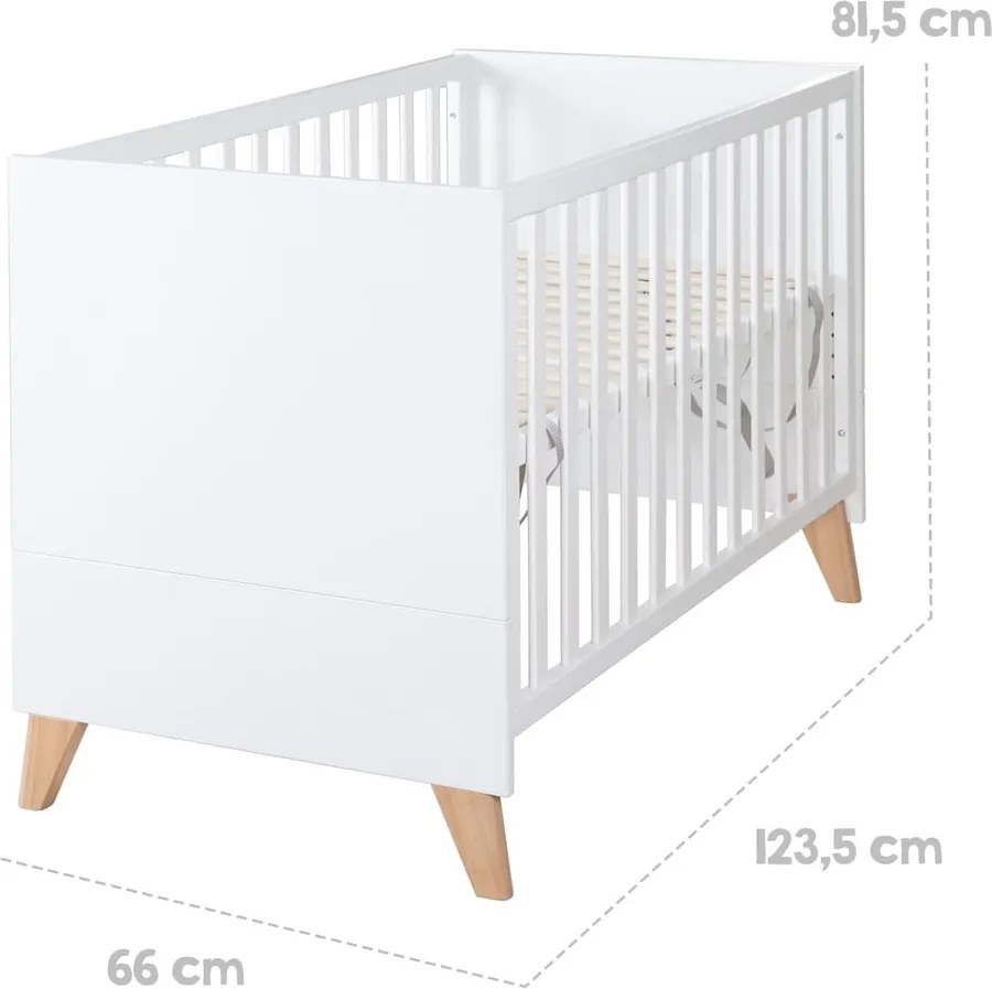 Бяло детско креватче 60x120 cm Léon – Roba