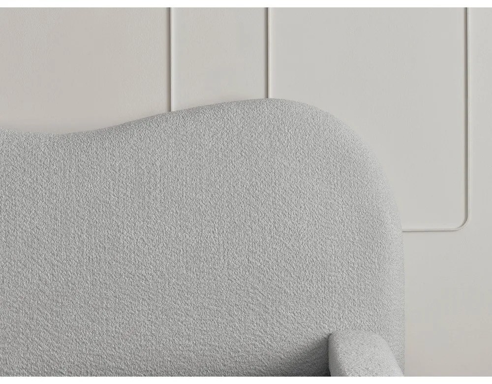 Светлосиво тапицирано двойно легло с място за съхранение с включена подматрачна рамка 160x200 cm Orlane – Bobochic Paris