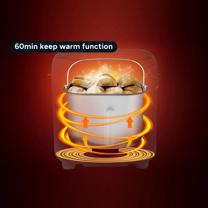 Преоценено: Хлебопекарна Crown CBM-6511, 600W, 1l, 19 програми, Таймер, LCD дисплей, Памет, Бял