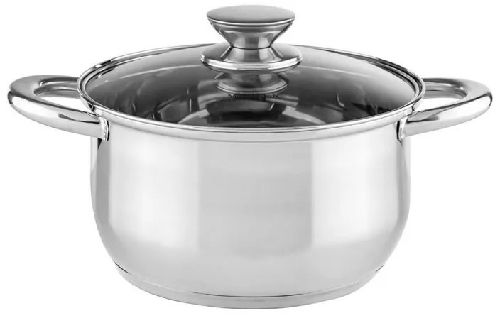 Комплект съдове за готвене Muhler MR-1242, 12 части, Неръждаема стомана, Трислойно дъно, Индукция, Сребрист