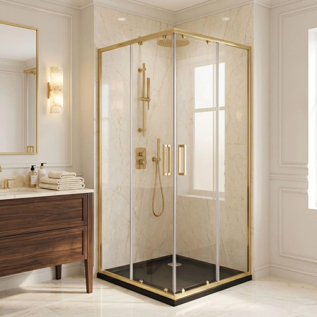 Душ кабина Rea Punto 80x80 Gold Brush