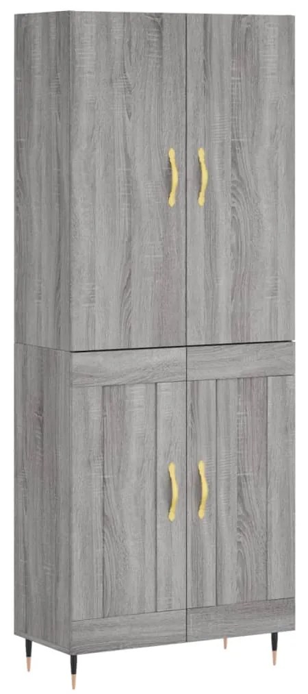 3195777 vidaXL Висок шкаф, сив сонома, 69,5x34x180 см, инженерно дърво