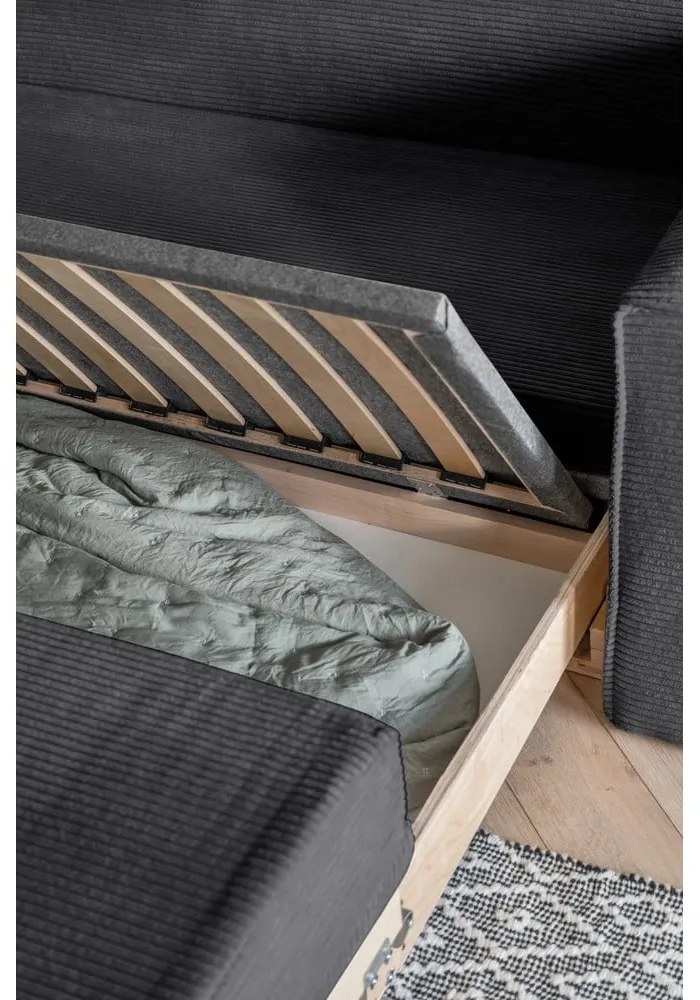 Тъмно сив разтегателен диван 168 cm Lucky Lucy - Miuform