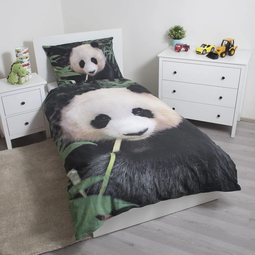 Единично памучно детско спално бельо 140x200 cm Panda – Jerry Fabrics