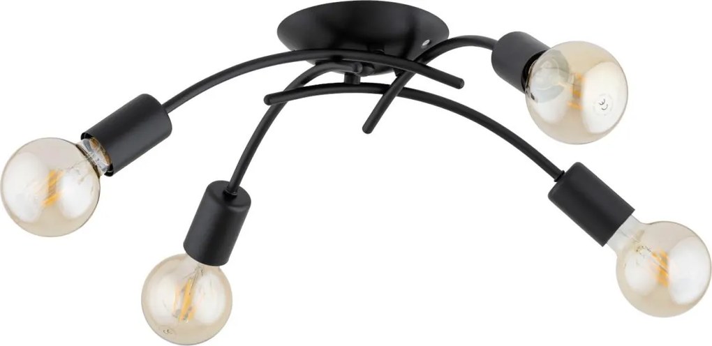 Таванен полилей TORIZO 4xE27/15W/230V, черен