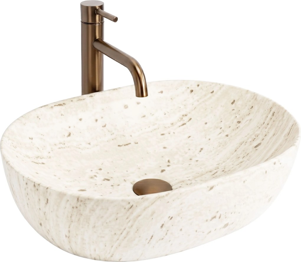 Умивалник за плот Rea Amelia Travertine Classic 48