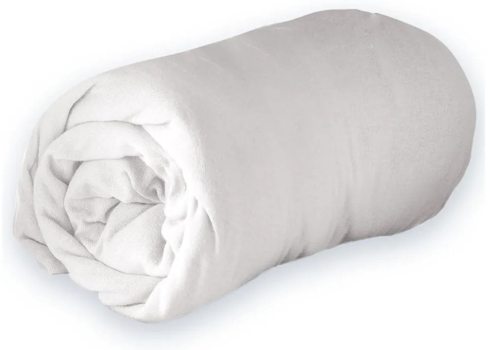 Бял еластичен чаршаф от джърси 140x190 cm Jersy – douceur d'intérieur