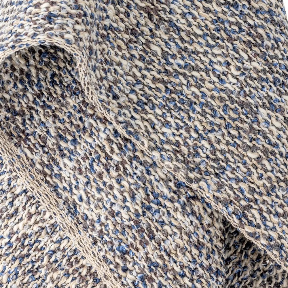 Сиво-синьо одеяло със смес от лен 130x160 cm Ocean – Bloomingville