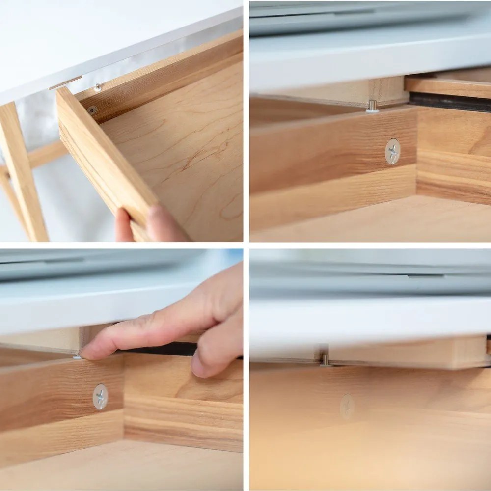 Работна маса с бял плот 85x115 cm Luka - Ragaba