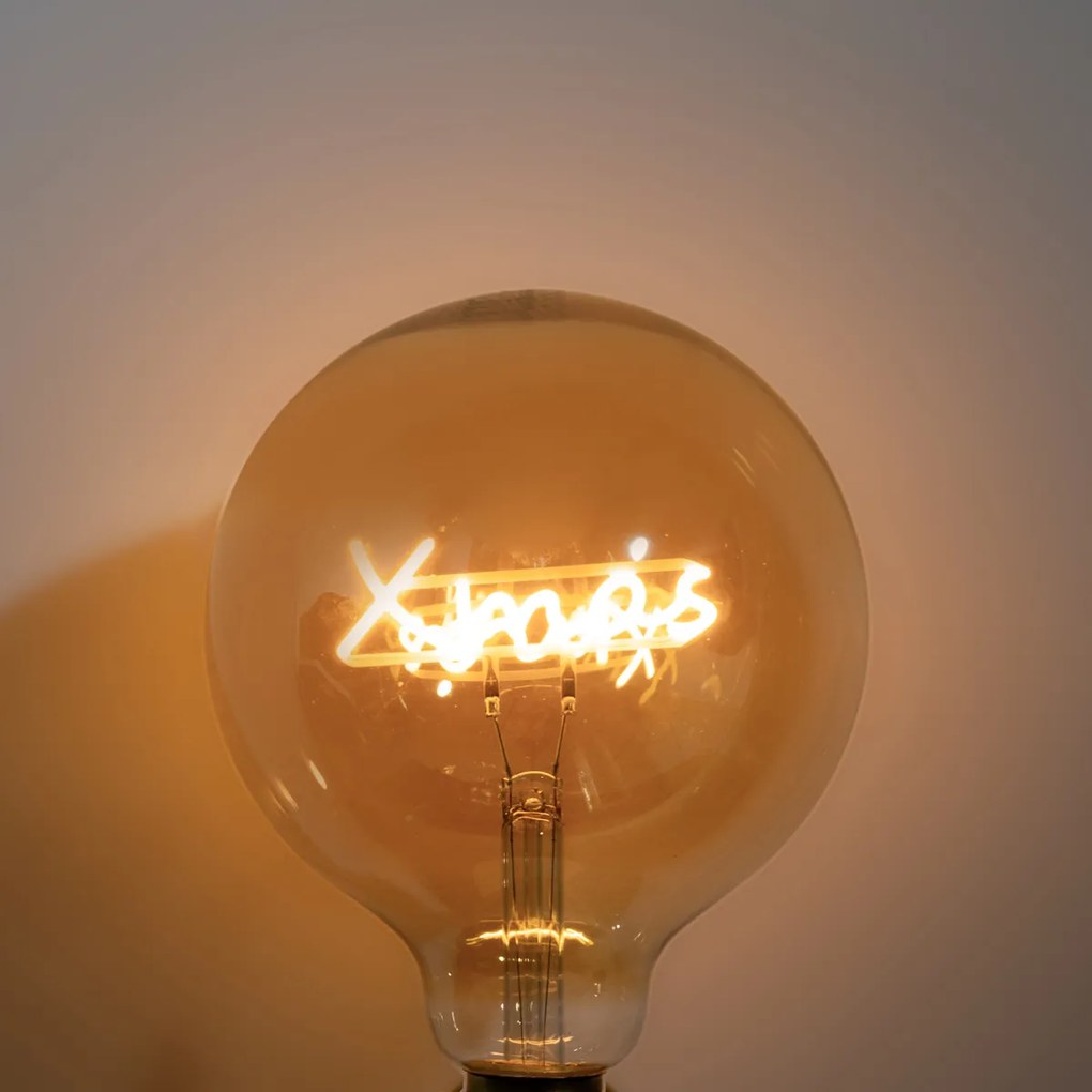 Коледна LED крушка E27 Xmas с филамент G125 кехлибарена 1.8W 100 lm 1800K