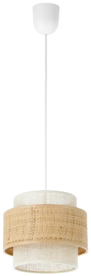 Пендант на кабел BOHO 1xE27/60W/230V Ø 20 см джут/кремав