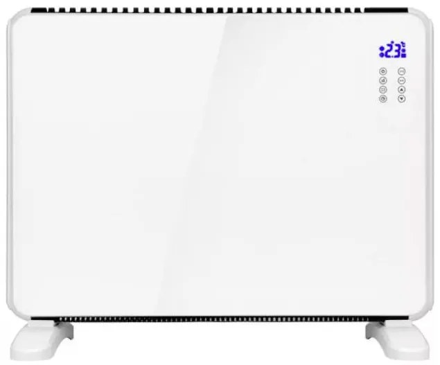 Конвектор със стъклен панел ZEPHYR ZP 1974 G, 2000W, За стена или под, 2 степени, Дистанционно, 5 до 35°C, LCD, Бял
