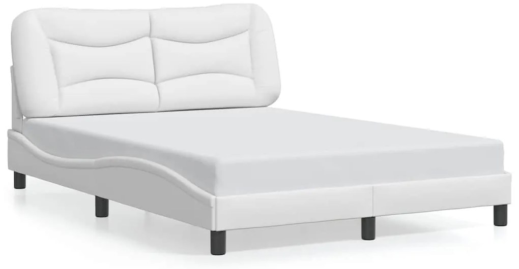 3208003 vidaXL Рамка за легло без матрак Hvar, бяла, 140x200 см, изкуствена кожа
