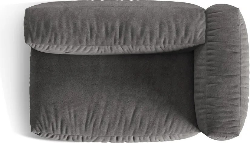 Сив кадифен модул за диван (десен ъгъл) Martina – Micadoni