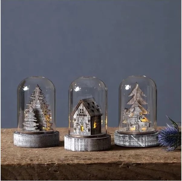 Eglo 410046 - Комплект 3x LED коледни декорации KUPOL LED/0,06W/1xCR2032 кафяви