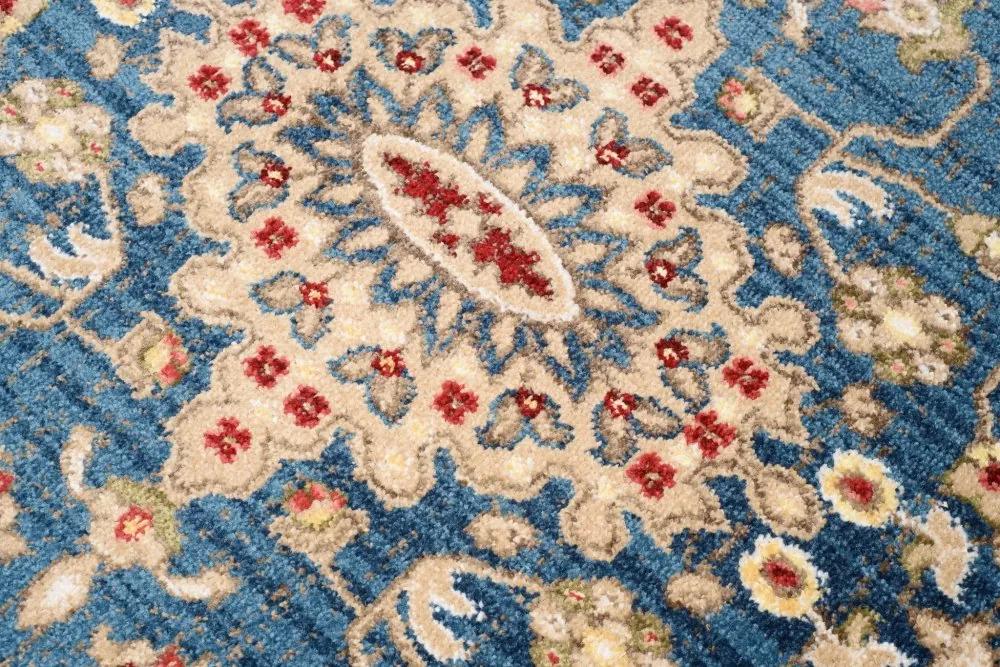 Кръгъл винтидж килим в синьо Ширина: 100 см