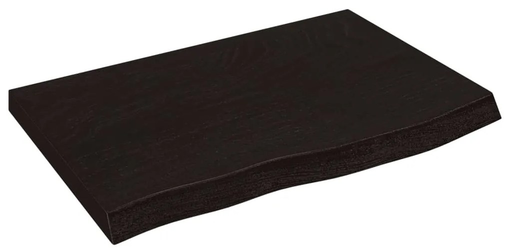 3156408 vidaXL Плот за маса тъмнокафяв 60x40x(2-4) см обработен масивен дъб