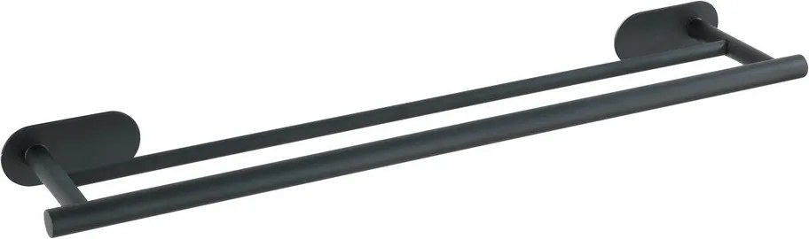 Матово черен двоен стенен държач за кърпи от неръждаема стомана Duo Turbo-Loc® Orea - Wenko