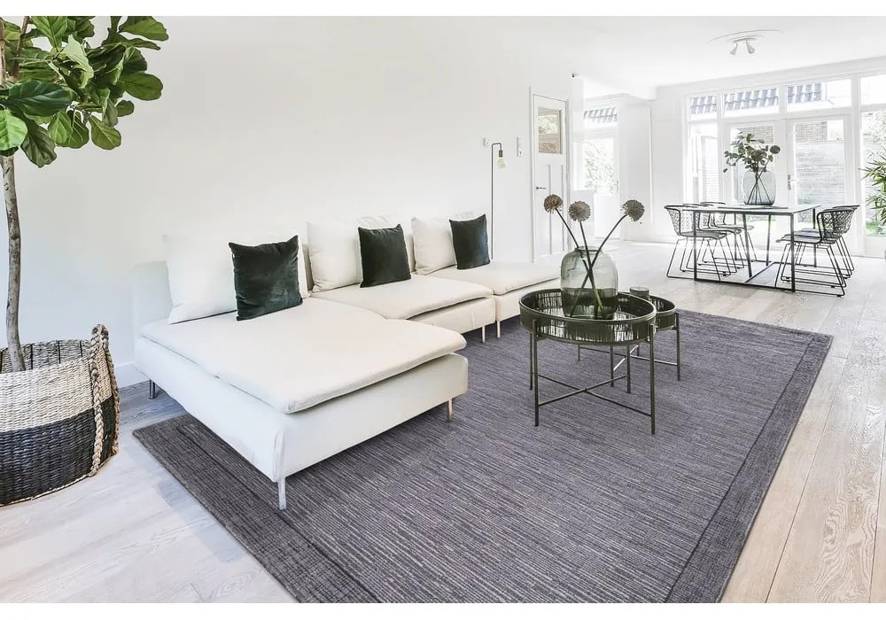 Тъмносив вълнен килим 160x240 cm Linea - Agnella