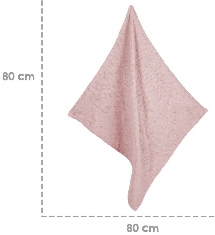 Розово плетено бебешко одеяло от органичен памук 80x80 cm Lil Planet - Roba