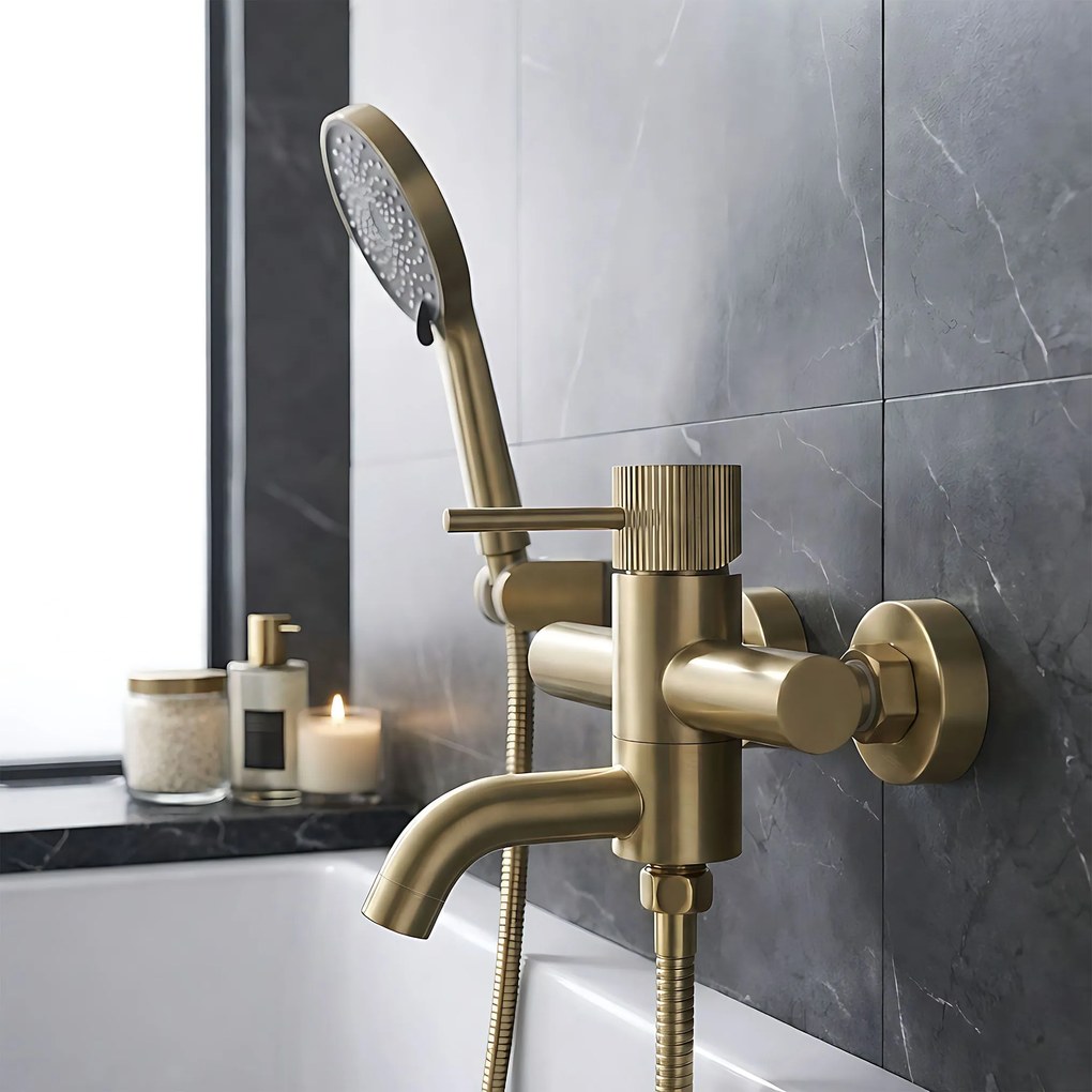 Смесител за вана Rea Lungo Stripe Gold  Brush