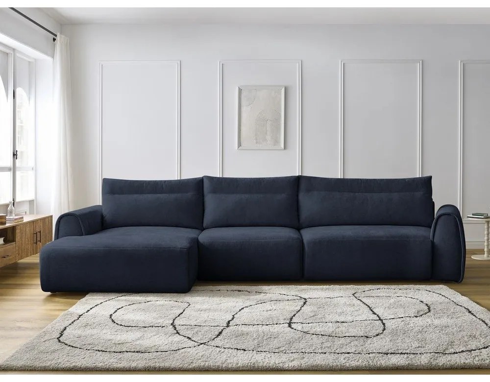 Тъмносин ъглов диван Aden – Bobochic Paris