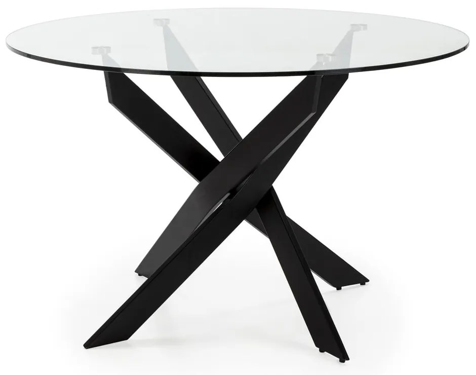 Кръгла маса за хранене със стъклен плот 120x120 cm Ruth - Marckeric