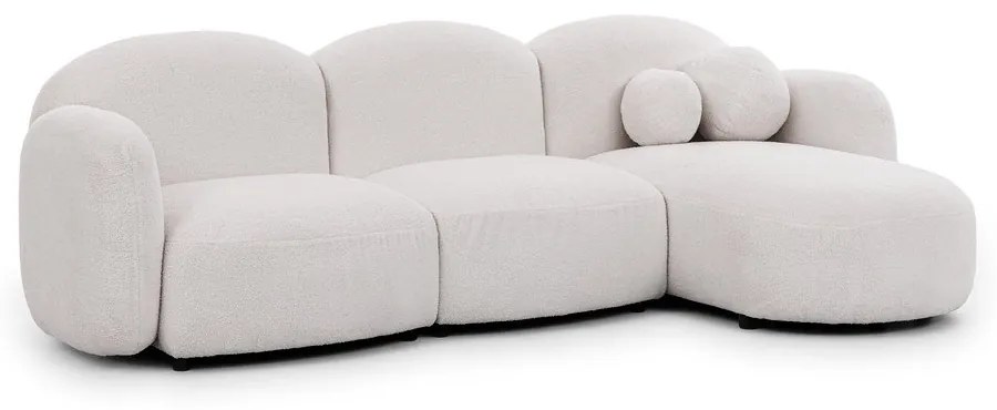 Кремав ъглов диван от букле (десен ъгъл) Orbit – Ropez