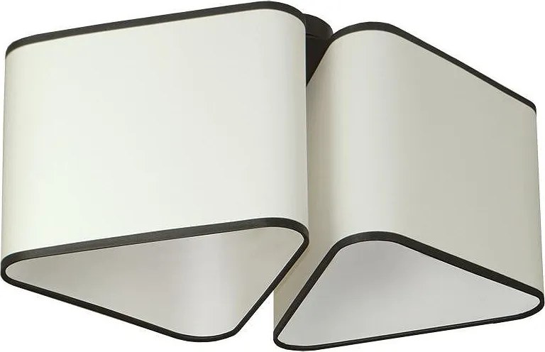 Плафон МОДЕНА, черен, абажури Шинц Бял, 2xE27