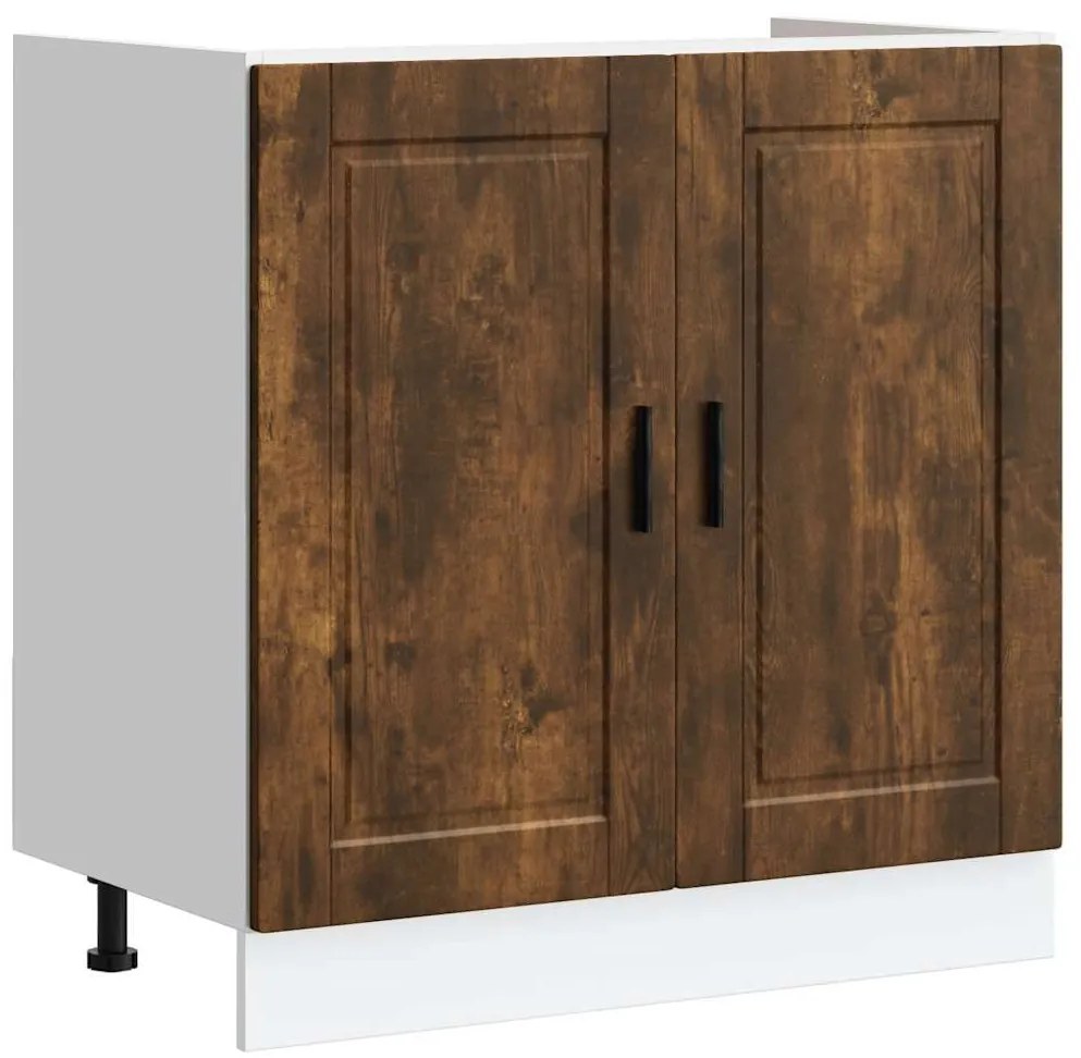 853932 vidaXL Шкаф за мивка, Porto, опушен дъб, 80x46x81,5см, инженерно дърво