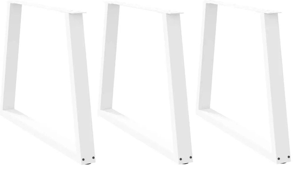 4012597 vidaXL Крака за трапезна маса, V-образни, 3 бр., бели, 100 x (72-73,3) см, стомана