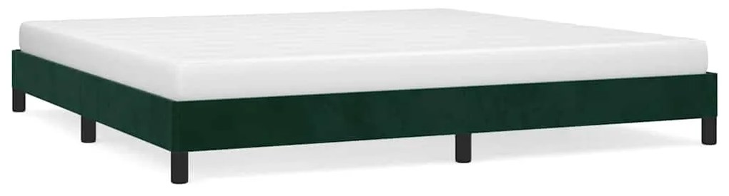 346997 vidaXL Рамка за легло без матрак, тъмнозелена, 200x200 см, кадифе