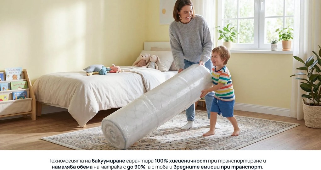 Матрак Sleepy, iSilver, 90x200x22, Среден към мек, Мемори пяна