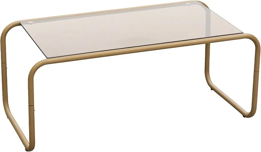 Кафява масичка за кафе със стъклен плот 40x80 cm Ventana – Leitmotiv