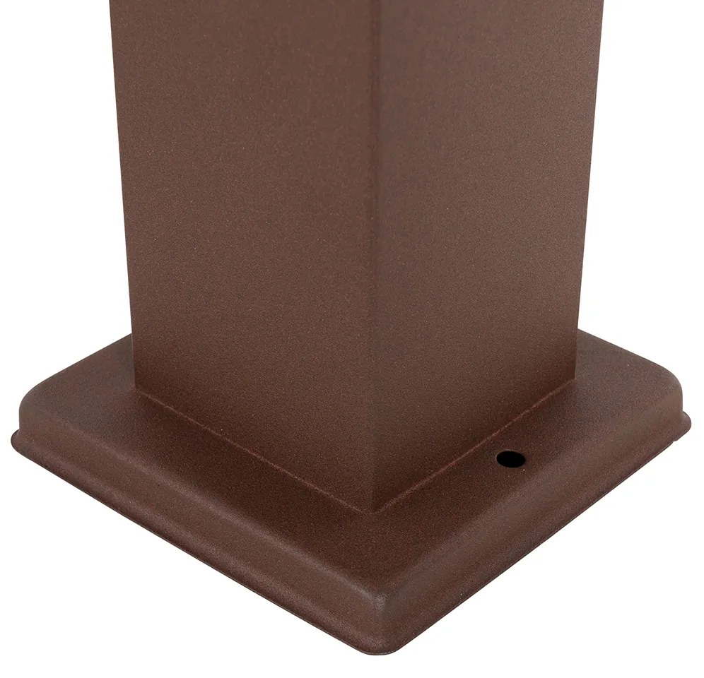 Външна лампа ръждяво кафява 80 см с гнездо IP44 - Malios