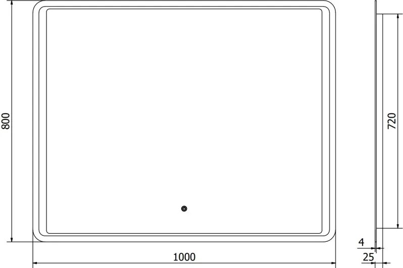 Mexen Zusa осветено огледало за баня 100 x 80 см, LED 6000K, анти-пара - 9808-100-080-611-00