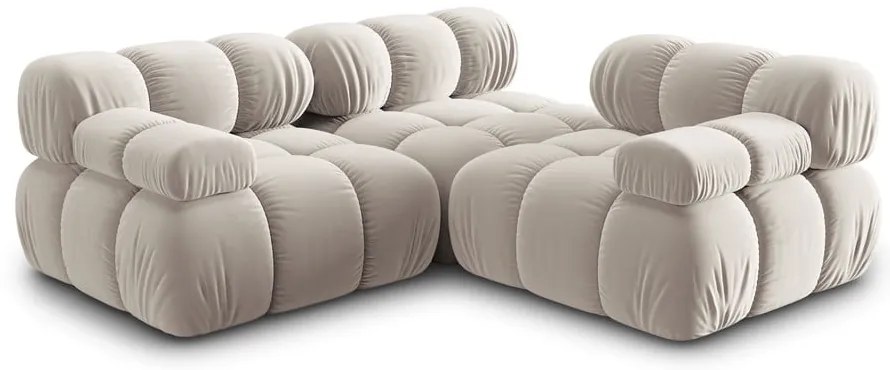 Бежов кадифен модулен диван 282 cm Bellis – Micadoni