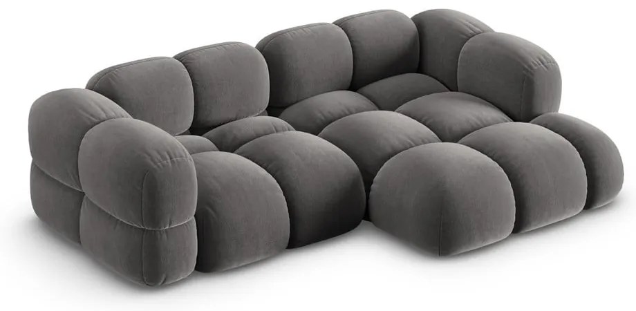 Сив кадифен ъглов диван (десен ъгъл) Loretto – Cosmopolitan Design