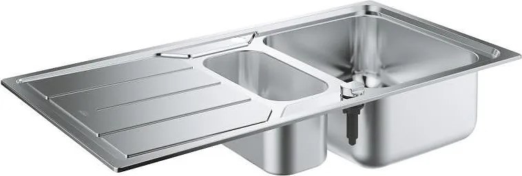 Кухненски умивалник с две купи и отцедник, K500, 970 x 500 mm