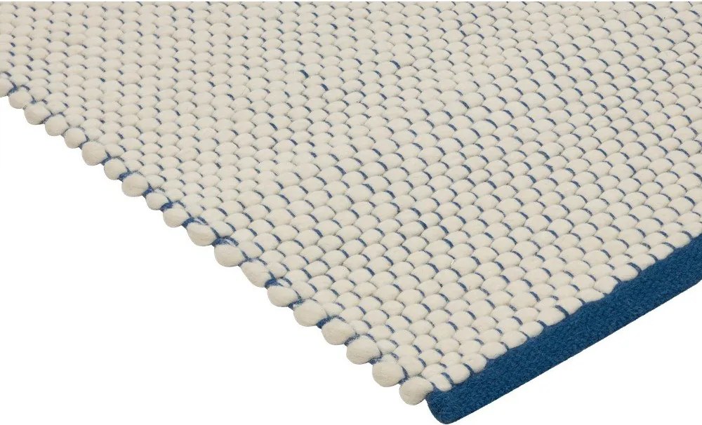 Син/бежов ръчно изработен вълнен килим 170x240 cm Lenu – noo.ma