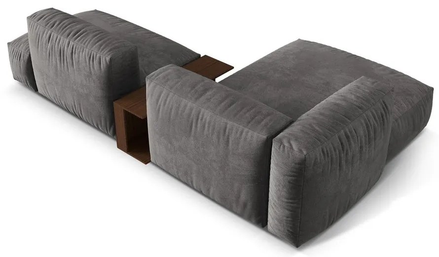 Сив кадифен модулен ъглов диван (ляв ъгъл) Martina – Micadoni