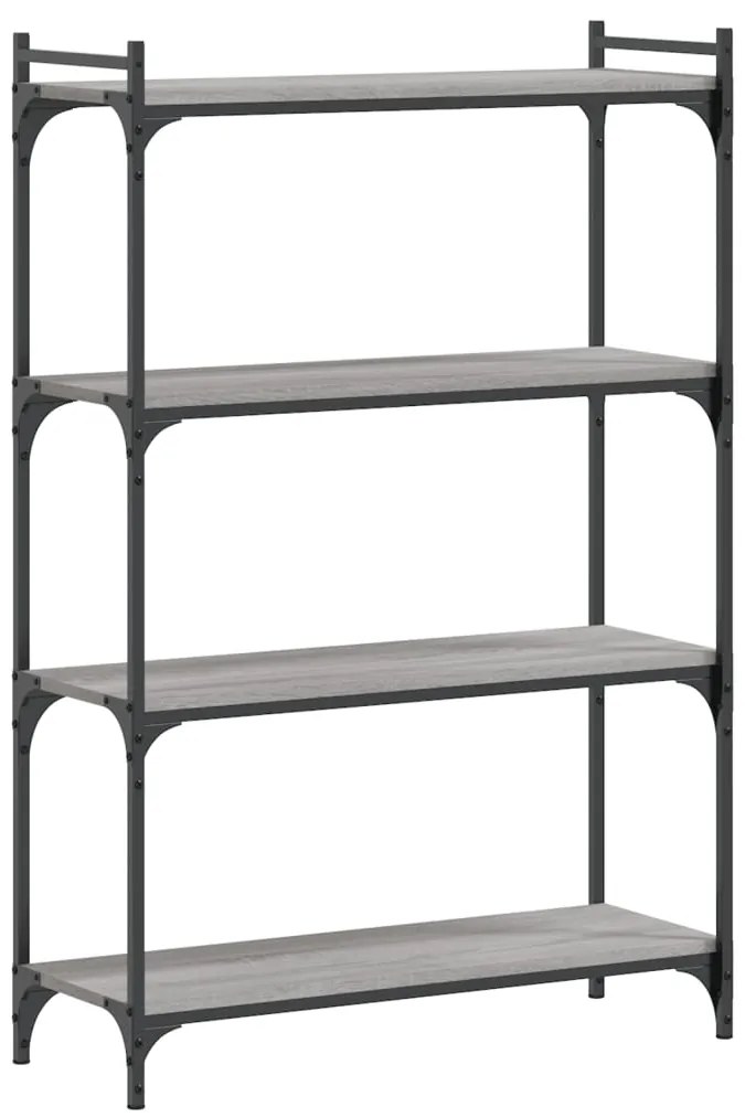 837675 vidaXL Библиотека 4 рафта сив сонома 80x30x120 см инженерно дърво