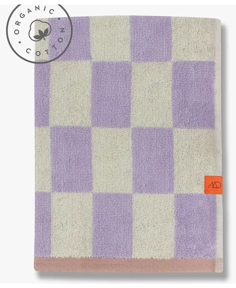 Светложълто-лилава кърпа за баня от органичен памук 70x133 cm Retro - Mette Ditmer Denmark