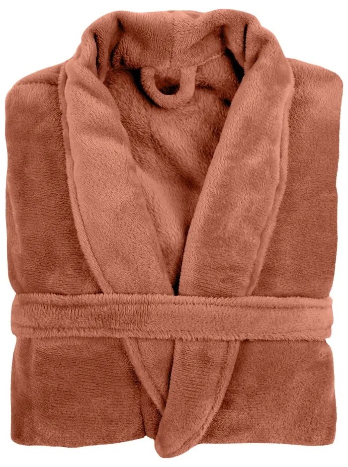 Кафяв плюшен халат за баня , L/XL Cozy - Tiseco Home Studio