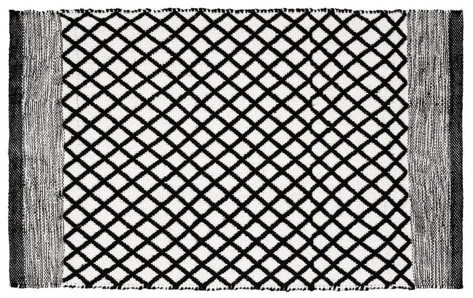 Черно-бял килим за баня от рециклирана пластмаса 50x80 cm Tara – Wenko