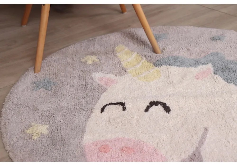 Памучен ръчно изработен детски килим подходящ за пране ø100 cm Believe in Yourself – Lorena Canals