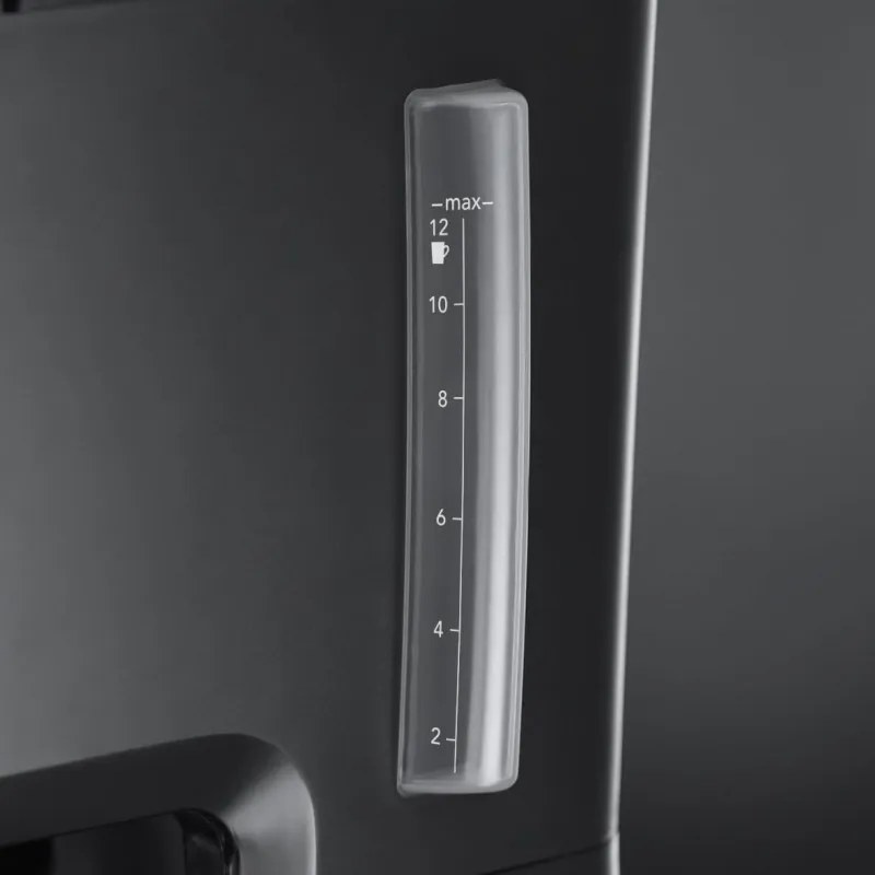 Кафемашина с вградена мелачка Russell Hobbs Victory Grind & Brew 22000-56, 1025W, 1.5 л, 250 гр, 12 чаши, Таймер, Вграден филтър, Черен/инокс